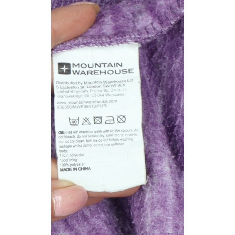 Mountain Warehouse Women’s Purple Fleece Hooded Jacket UK 12 Full Zip
