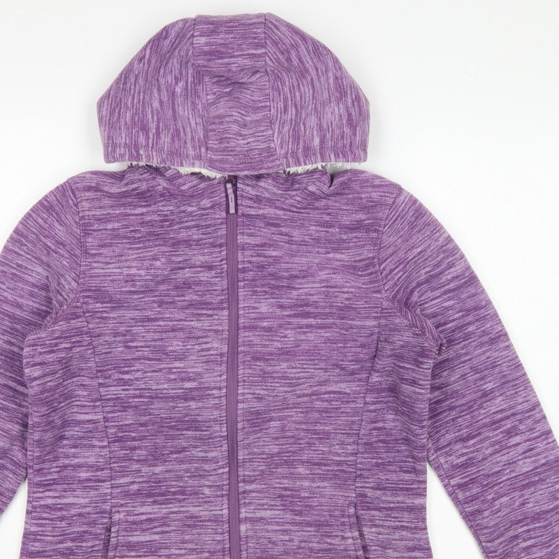 Mountain Warehouse Women’s Purple Fleece Hooded Jacket UK 12 Full Zip