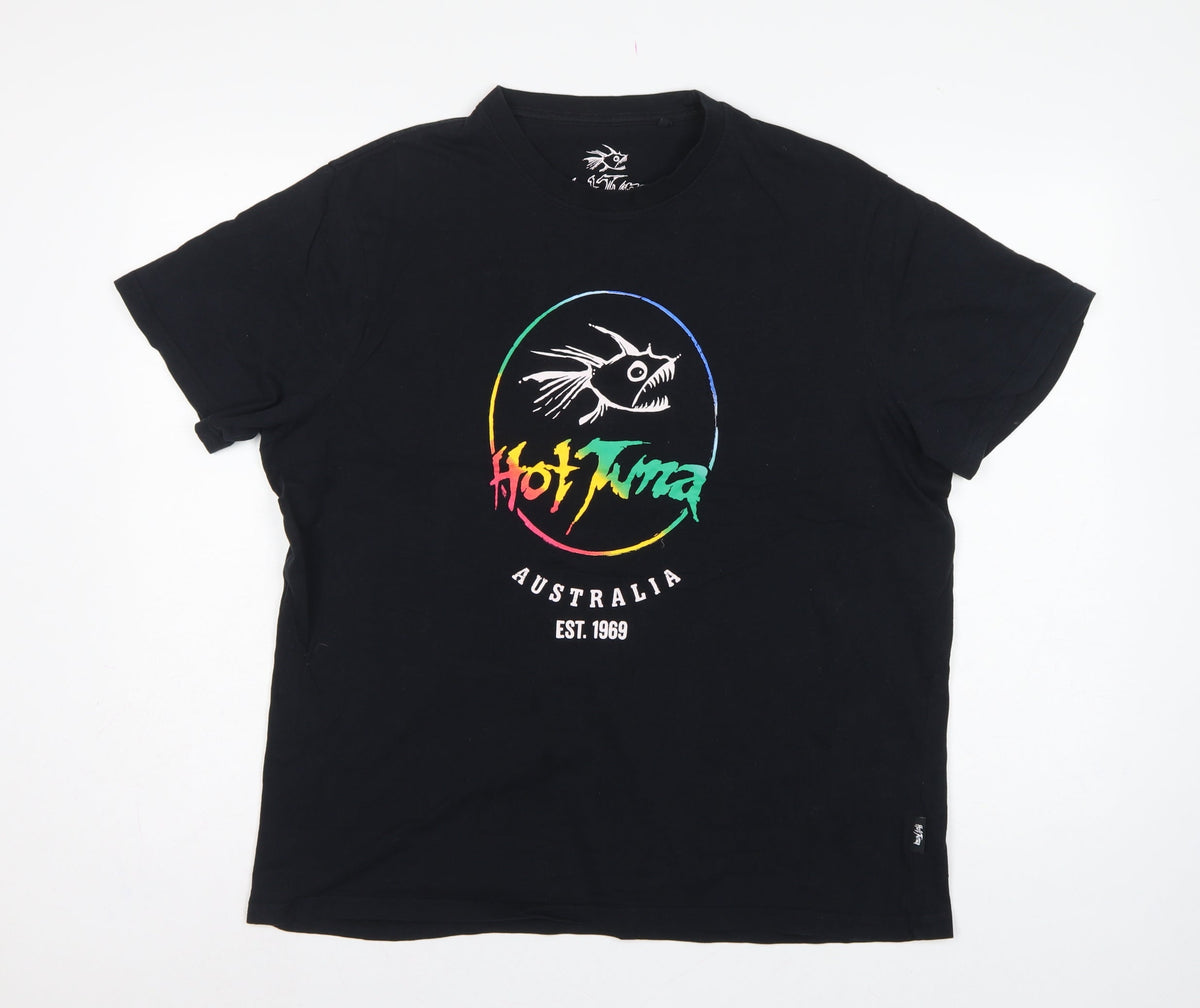 Hot Tuna Men's Black XL Fish Graphic Surfwear Australia T-Shirt
