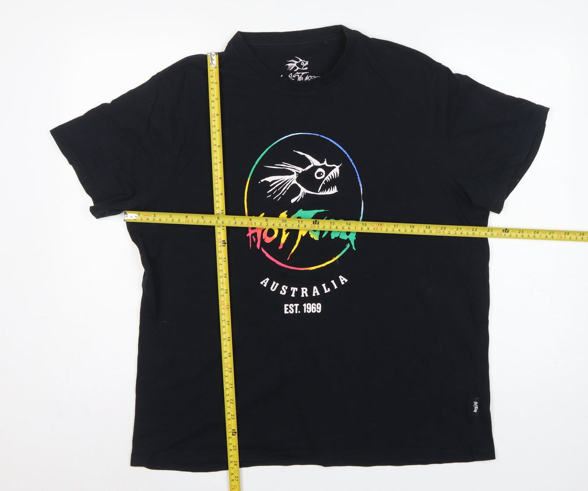 Hot Tuna Men's Black XL Fish Graphic Surfwear Australia T-Shirt