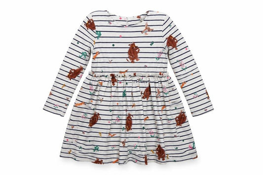 Joules Girls Multicoloured 6 Years Gruffalo Striped Fit & Flare Dress