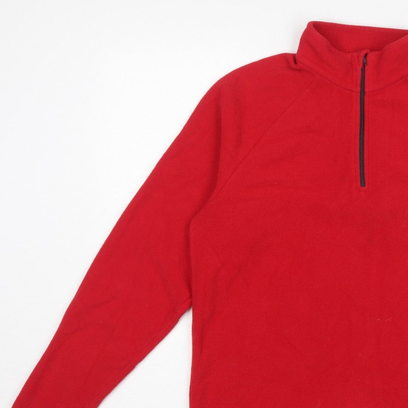 Quechua Women's Red S Fleece 1/4 Zip Pullover Sweatshirt Hiking