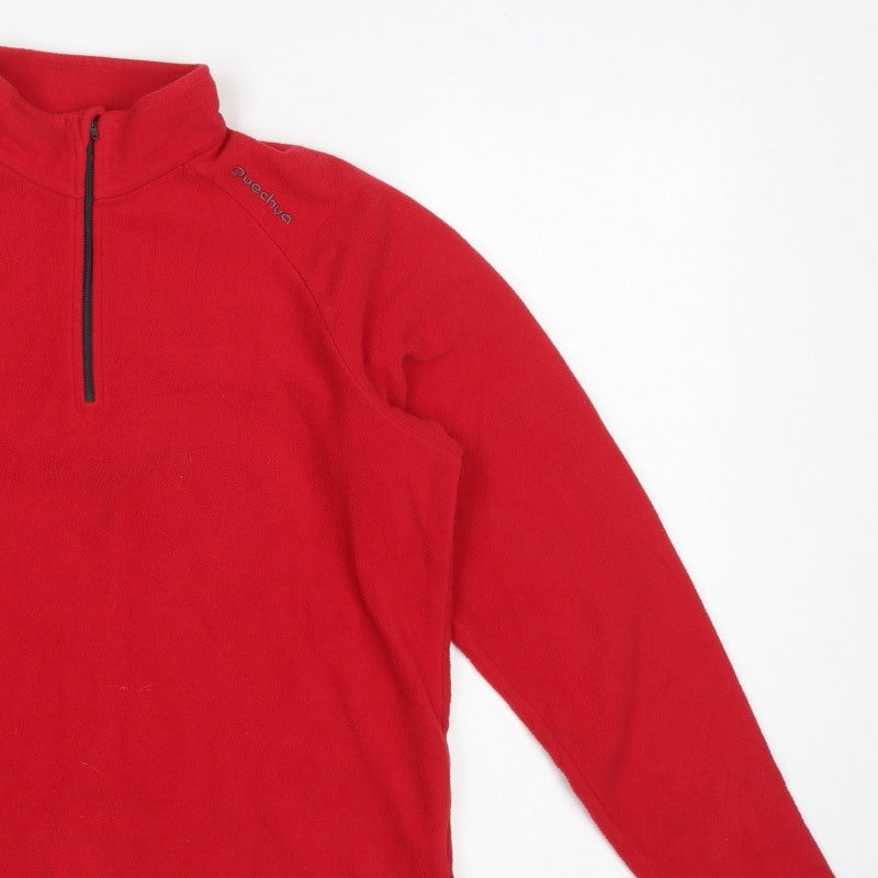 Quechua Women's Red S Fleece 1/4 Zip Pullover Sweatshirt Hiking