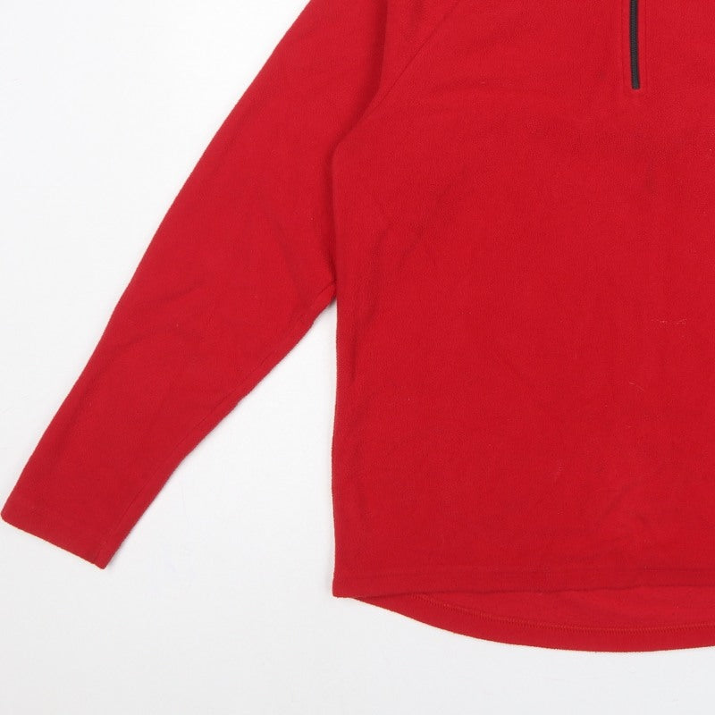 Quechua Women's Red S Fleece 1/4 Zip Pullover Sweatshirt Hiking