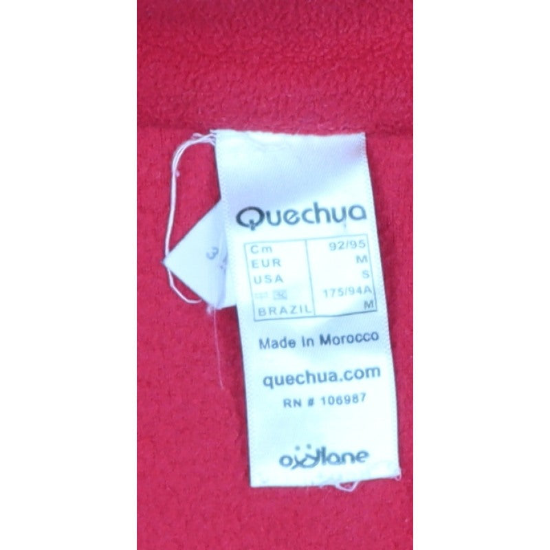 Quechua Women's Red S Fleece 1/4 Zip Pullover Sweatshirt Hiking