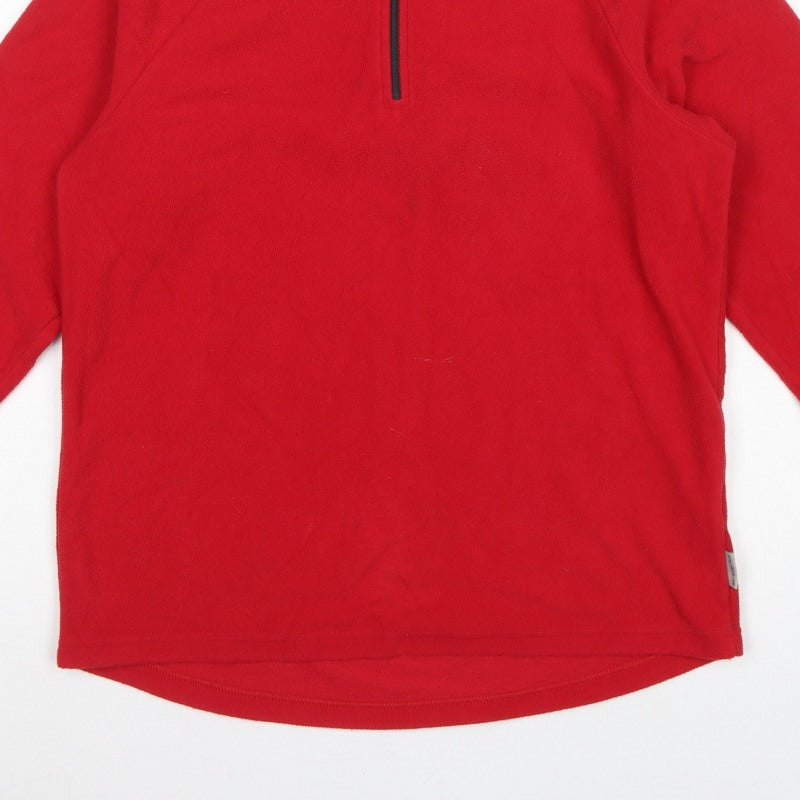 Quechua Women's Red S Fleece 1/4 Zip Pullover Sweatshirt Hiking