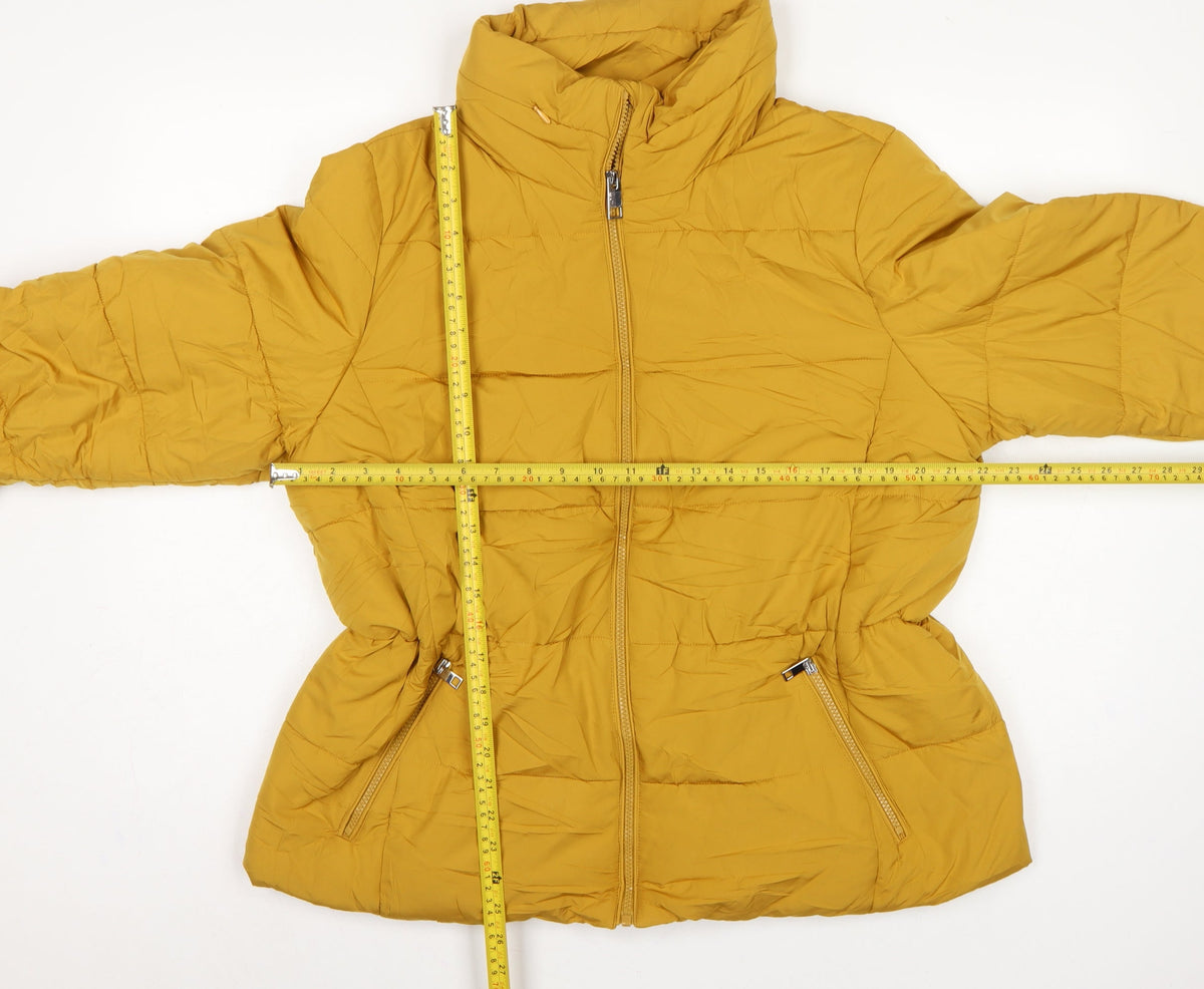 Marks and Spencer Women Yellow UK 18 Puffer Jacket Quilted Insulated
