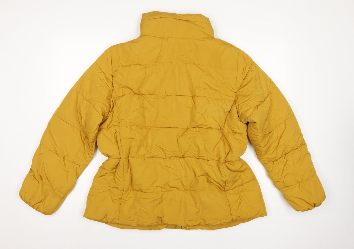 Marks and Spencer Women Yellow UK 18 Puffer Jacket Quilted Insulated