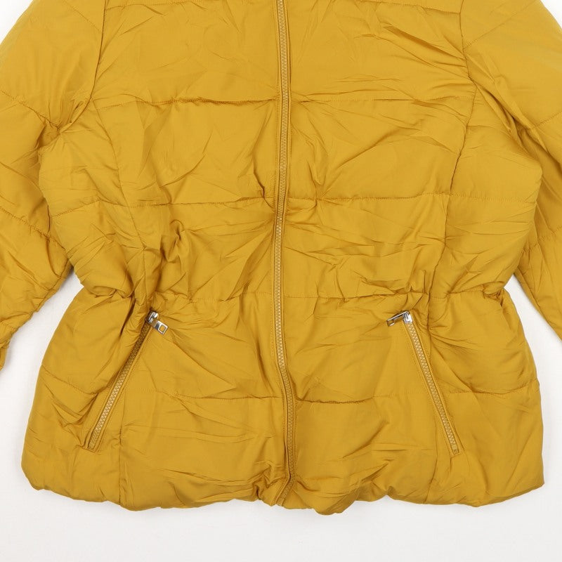 Marks and Spencer Women Yellow UK 18 Puffer Jacket Quilted Insulated