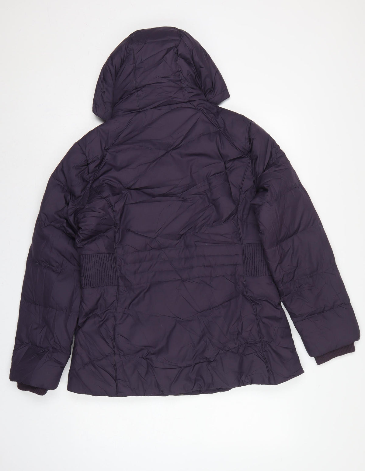 Per Una Women’s Purple M Hooded Down Puffer Jacket Mid-Length