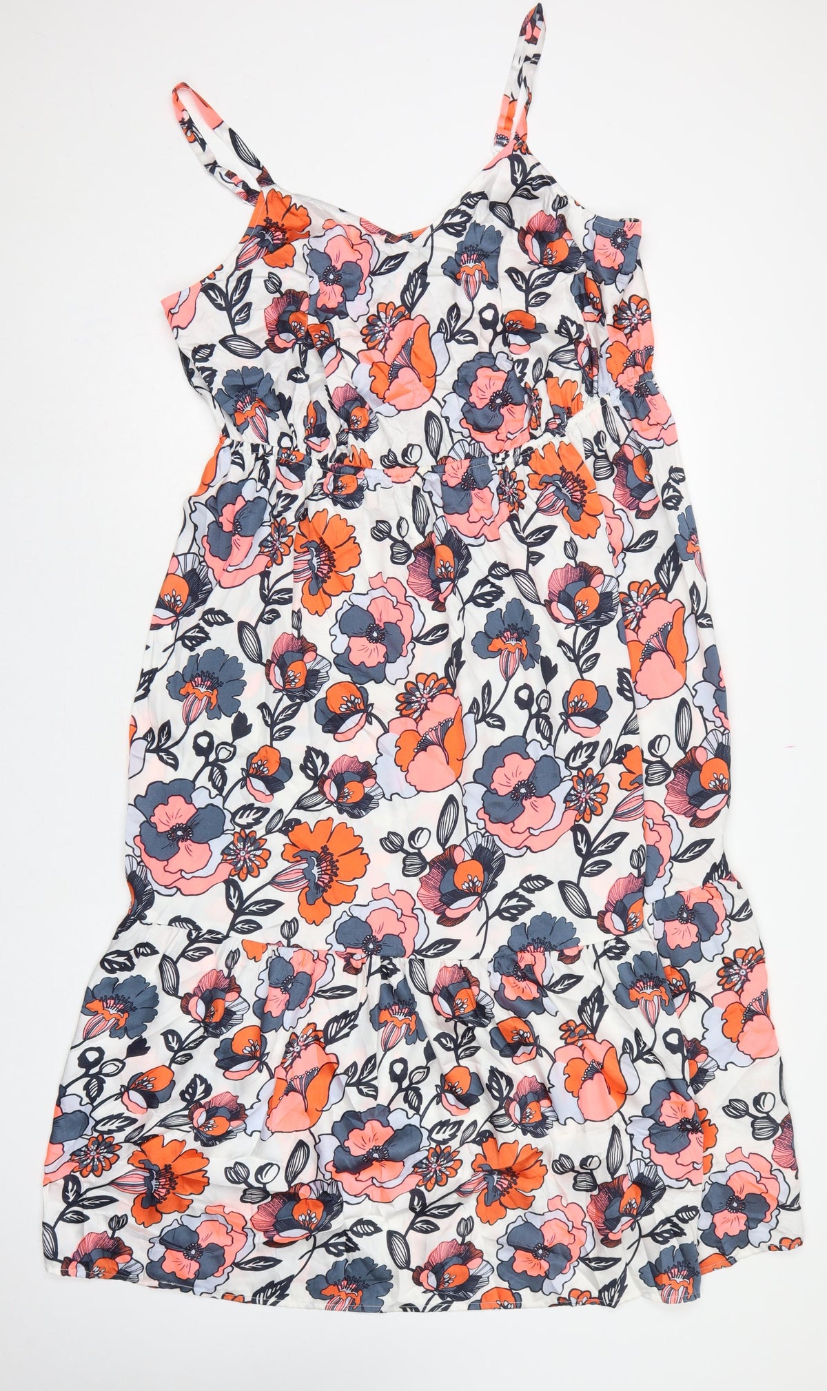 Marks and Spencer Women Multicoloured Floral Maxi Dress UK 20 Ruffle