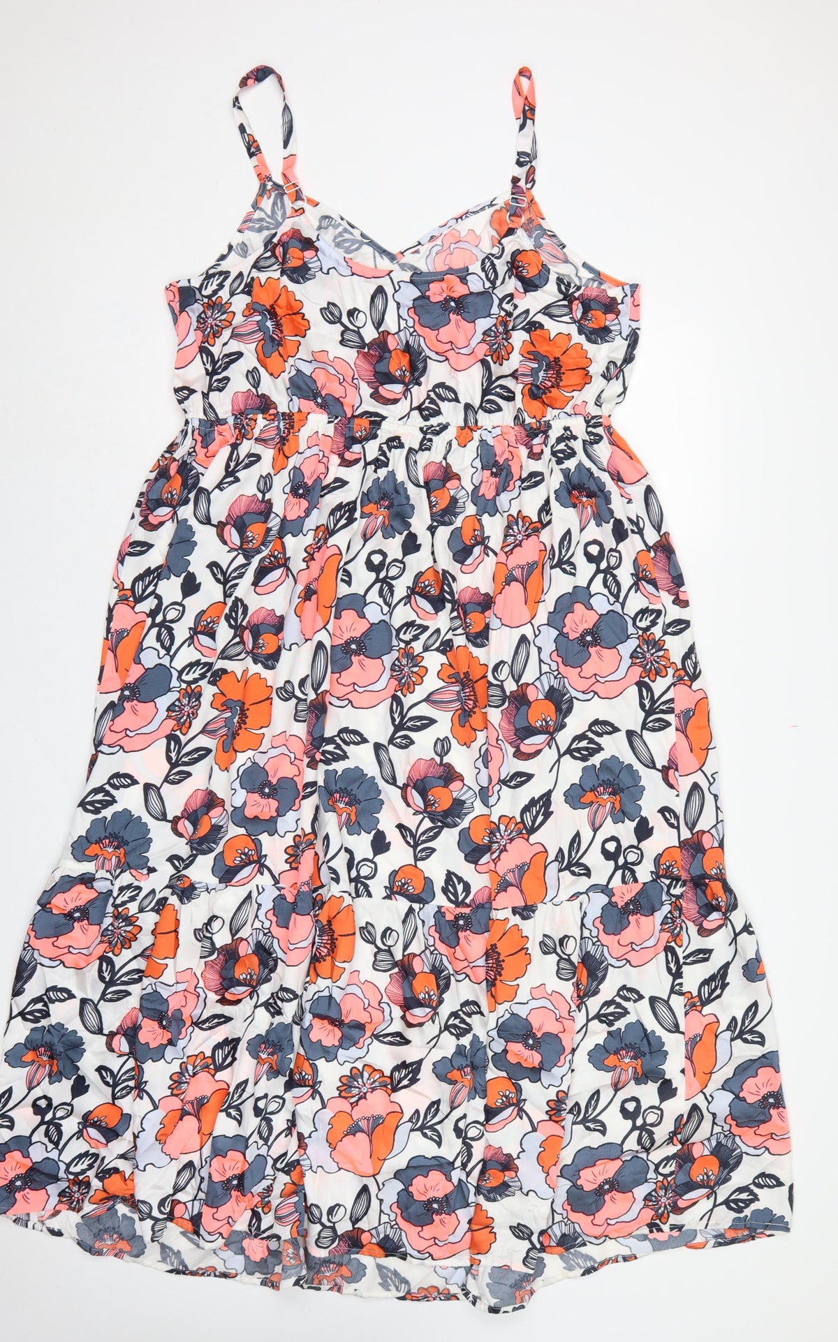 Marks and Spencer Women Multicoloured Floral Maxi Dress UK 20 Ruffle