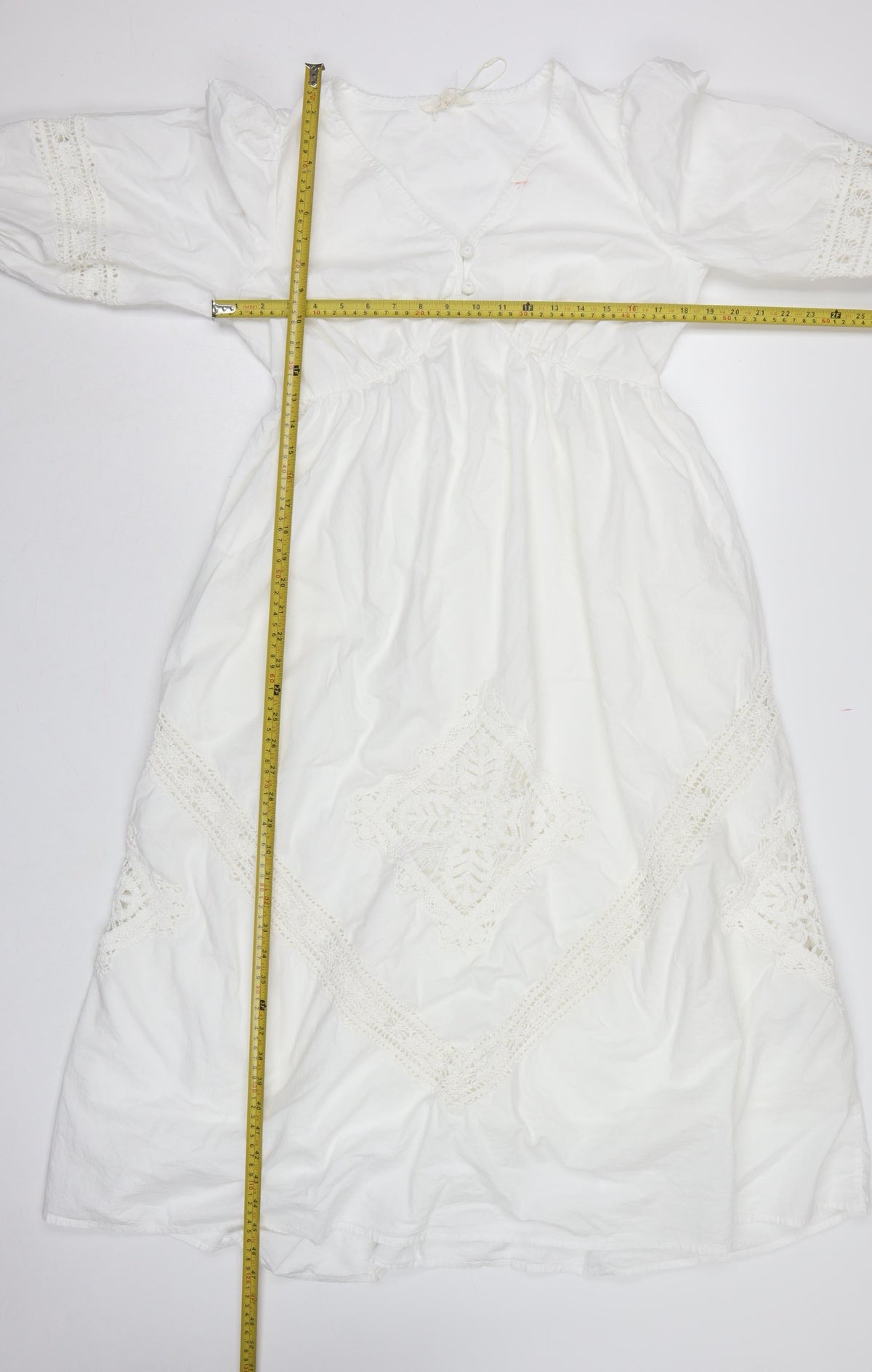 M&S Women White UK 12 Boho Fit & Flare Long Cotton Lace Dress