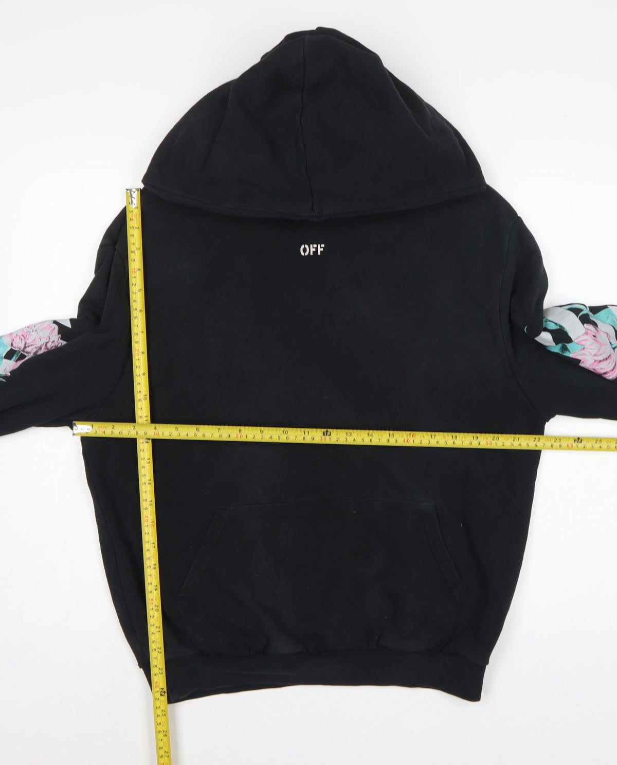 Off-White Unisex Adults Black S Floral Logo Pullover Hoodie