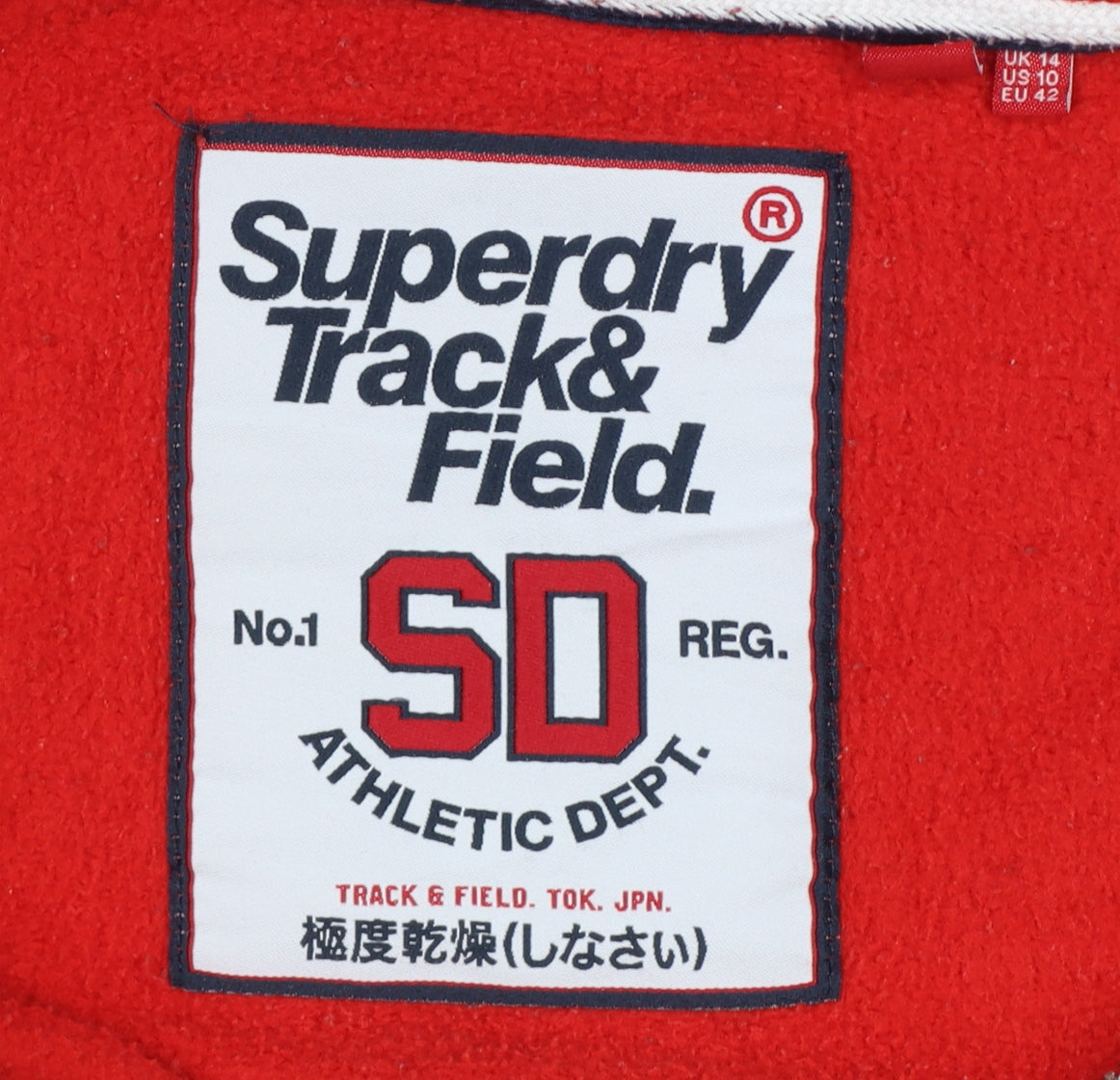 Superdry Women Red UK 14 Full Zip Hooded Track & Field Hoodie