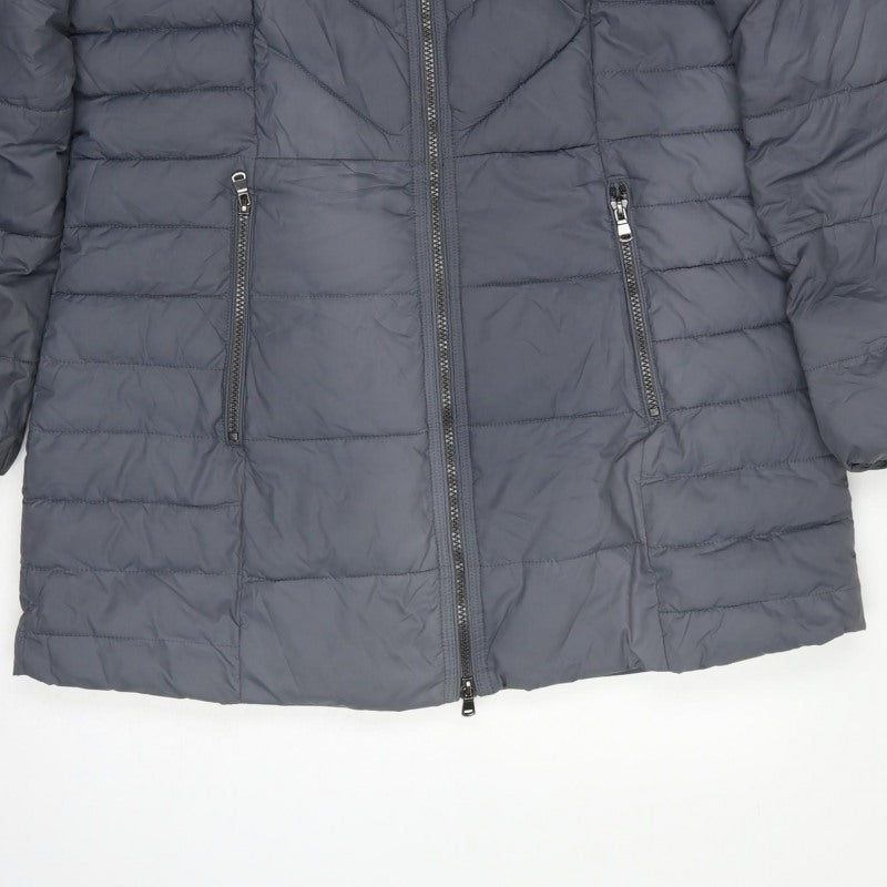 Marks and Spencer Women Grey UK 14 Quilted Puffer Mid-Length Coat