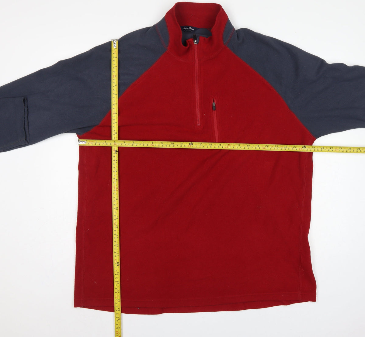 Peter Storm Men's Red Grey 2XL 1/4 Zip Thermal Fleece Sweatshirt