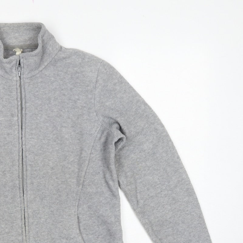 Marks and Spencer Women Grey UK 14 Fleece Full Zip Basic Jacket