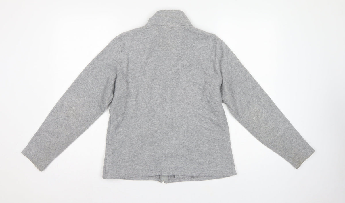 Marks and Spencer Women Grey UK 14 Fleece Full Zip Basic Jacket