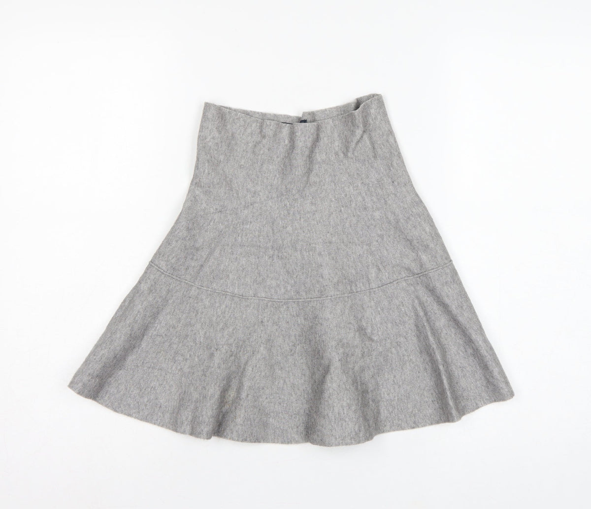 Zara Women Grey M A-Line Flare Short Knit Skirt