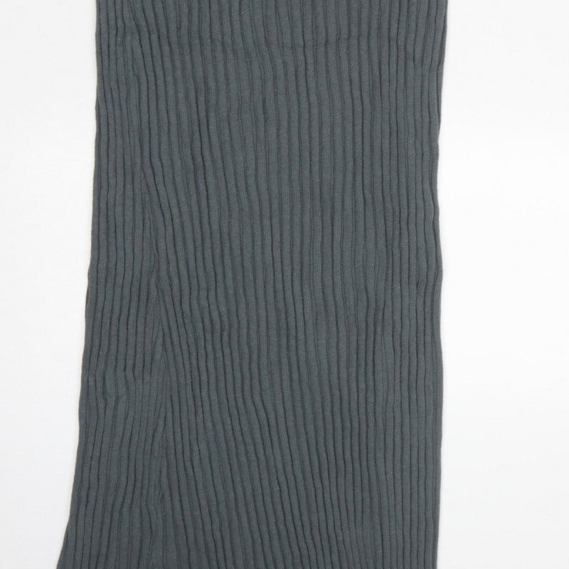 Free People Women Grey M Ribbed Knit Maxi Bodycon Dress