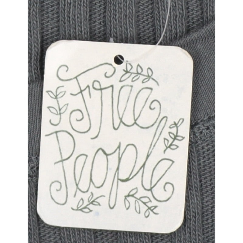 Free People Women Grey M Ribbed Knit Maxi Bodycon Dress