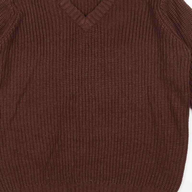 Additional view of P.G. Field Men’s Brown L V-Neck Chunky Knit Acrylic jumper