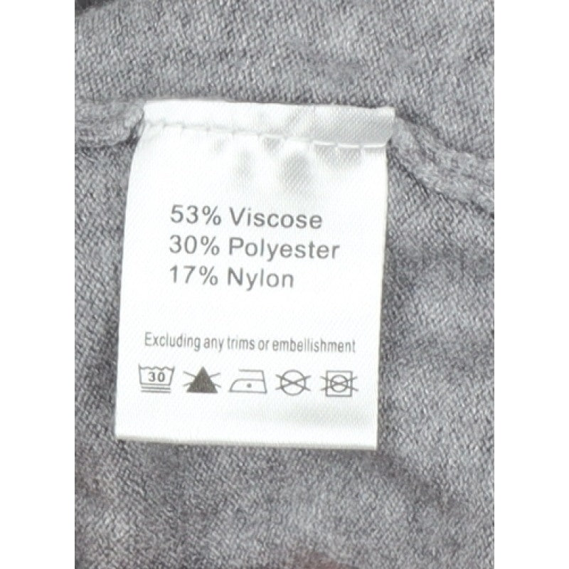 Frank Usher Women Grey XL Attitude Rhinestone Knit Pullover Jumper