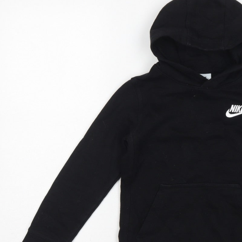 Nike Boys Black 6-7 Years Pullover Hoodie Logo Fleece