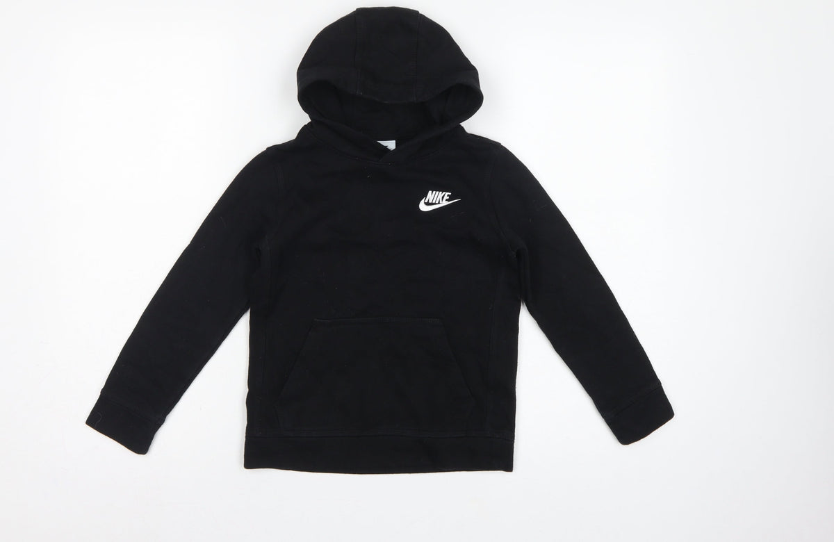 Nike Boys Black 6-7 Years Pullover Hoodie Logo Fleece