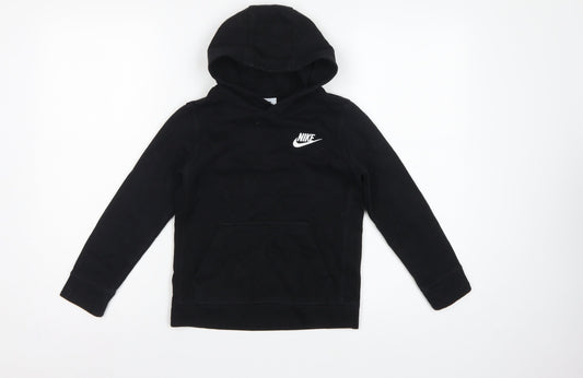 Nike Boys Black 6-7 Years Pullover Hoodie Logo Fleece