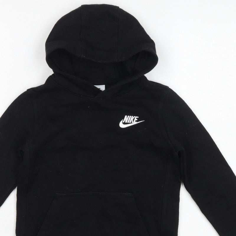 Nike Boys Black 6-7 Years Pullover Hoodie Logo Fleece