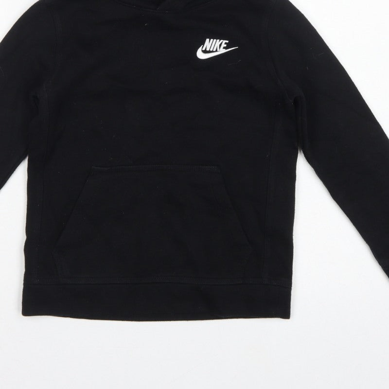 Nike Boys Black 6-7 Years Pullover Hoodie Logo Fleece