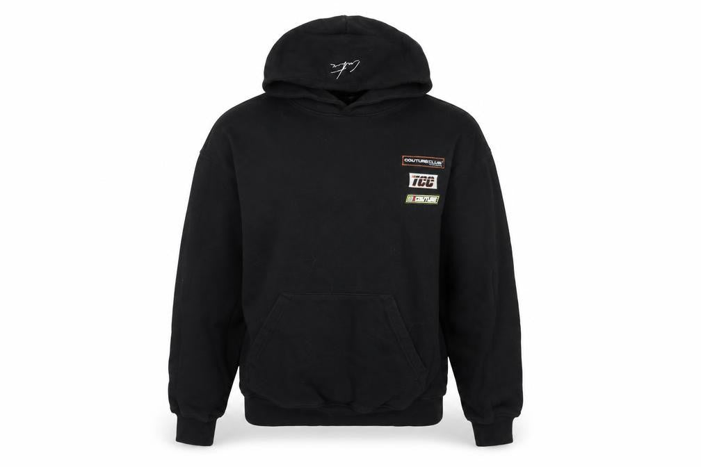 Couture Women’s Black XS Pullover Hoodie Embroidered Logo Pockets