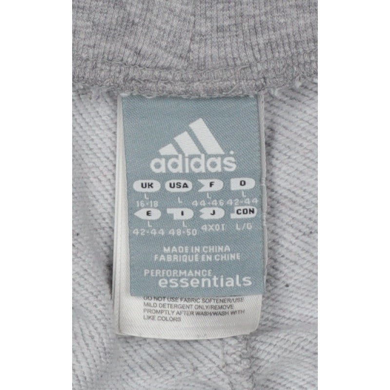 Adidas Women Grey UK 18 3 Stripe Fleece Jogger Sweatpants
