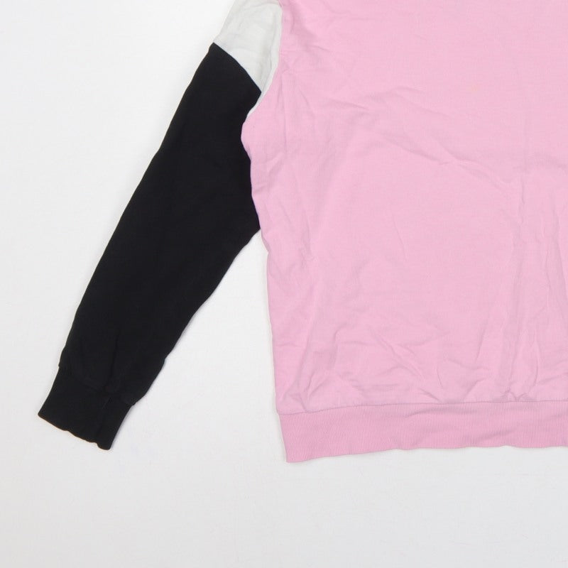 Divided H&M Women’s Pink Colourblock Crew Neck Pullover Sweatshirt UK 14 M