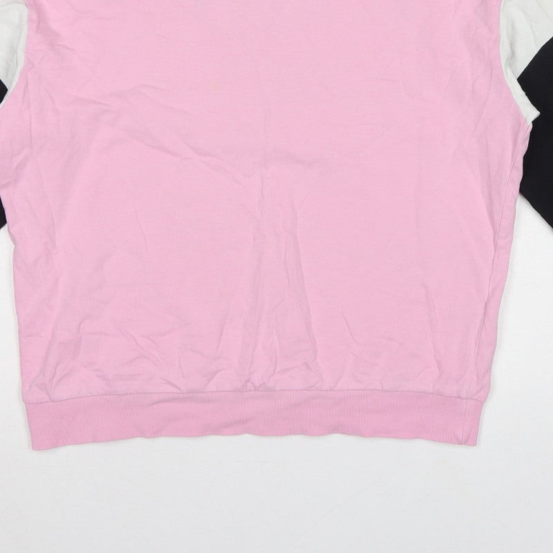 Divided H&M Women’s Pink Colourblock Crew Neck Pullover Sweatshirt UK 14 M