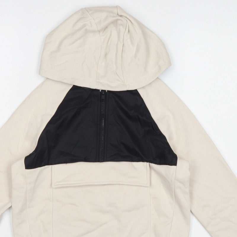 Bekkin Boys Beige Black Colourblock Half Zip Hoodie 8-9 Years