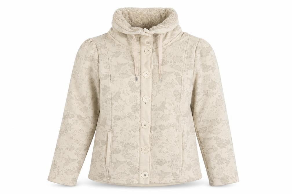 Per Una Women Ivory Floral Hooded Button Cardigan Sweatshirt L