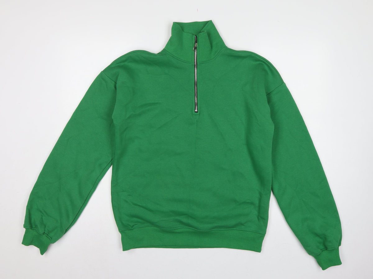 In The Style Women’s Green Size 12 Half Zip High Neck Sweatshirt