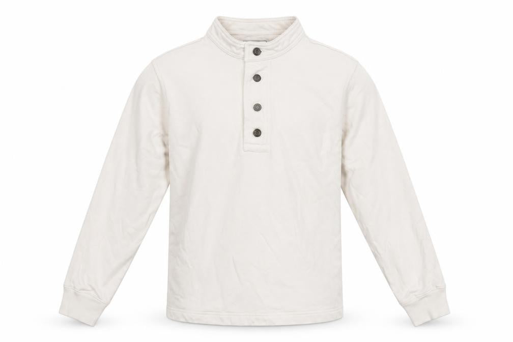 Gap Work-Force Men’s Ivory L Button Henley Sweatshirt Cotton