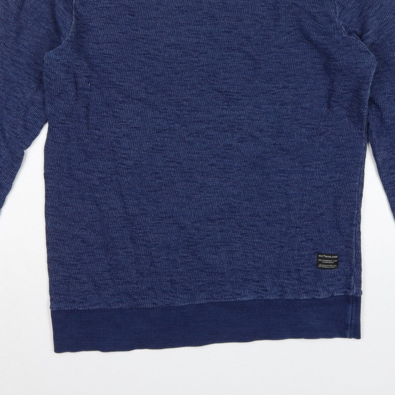 Revolution Men’s Blue Small Crew Neck Cotton Pullover Sweatshirt