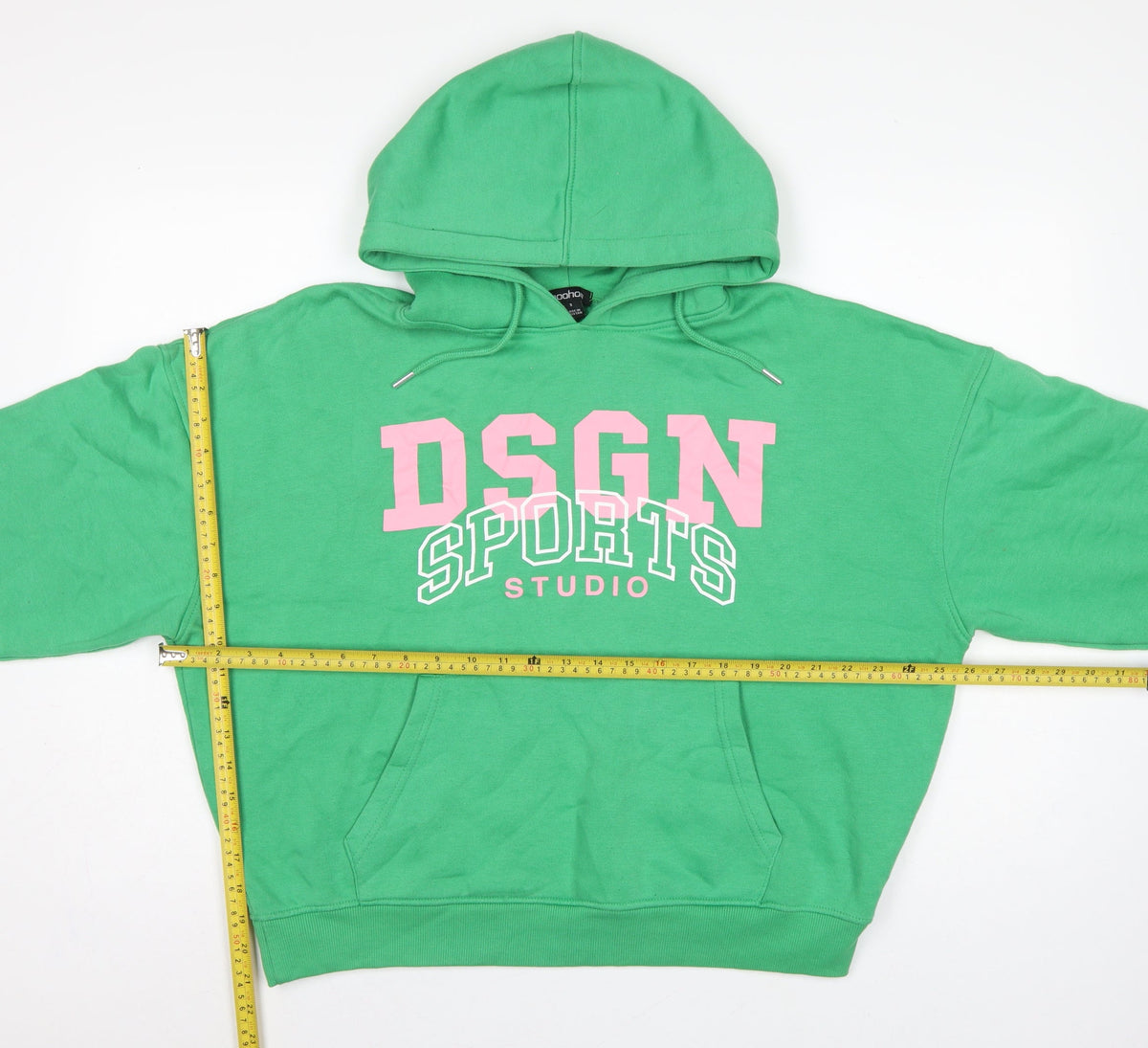 Boohoo Women's Green S Pullover Hoodie DSGN Sports Graphic Fleece