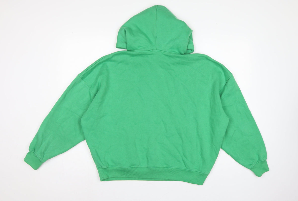 Boohoo Women's Green S Pullover Hoodie DSGN Sports Graphic Fleece