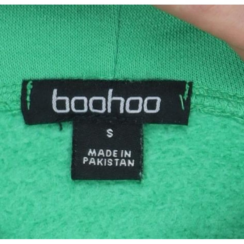 Boohoo Women's Green S Pullover Hoodie DSGN Sports Graphic Fleece