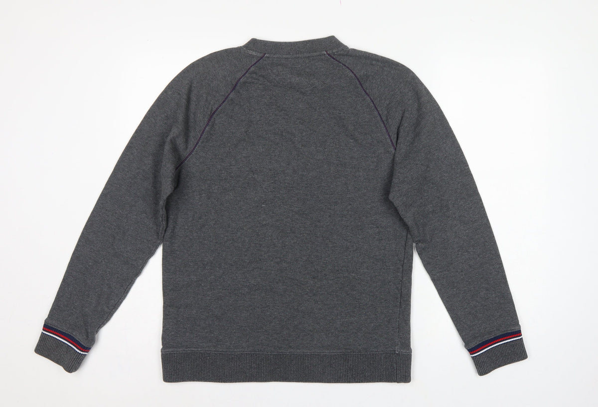 Fila Men’s Grey S Embroidered Logo Crew Neck Pullover Sweatshirt