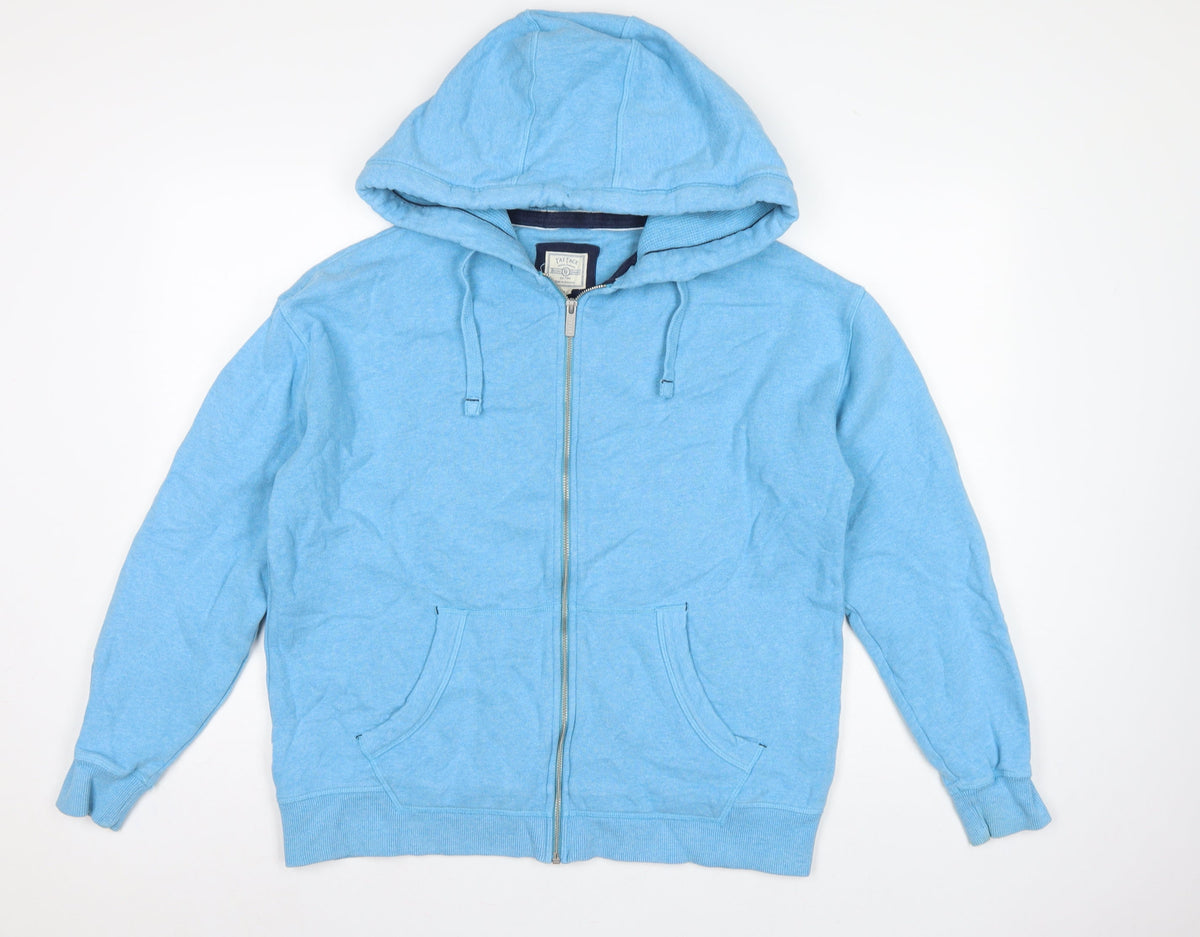 Fat Face Men's Blue M Full Zip Hooded Cotton Blend Hoodie