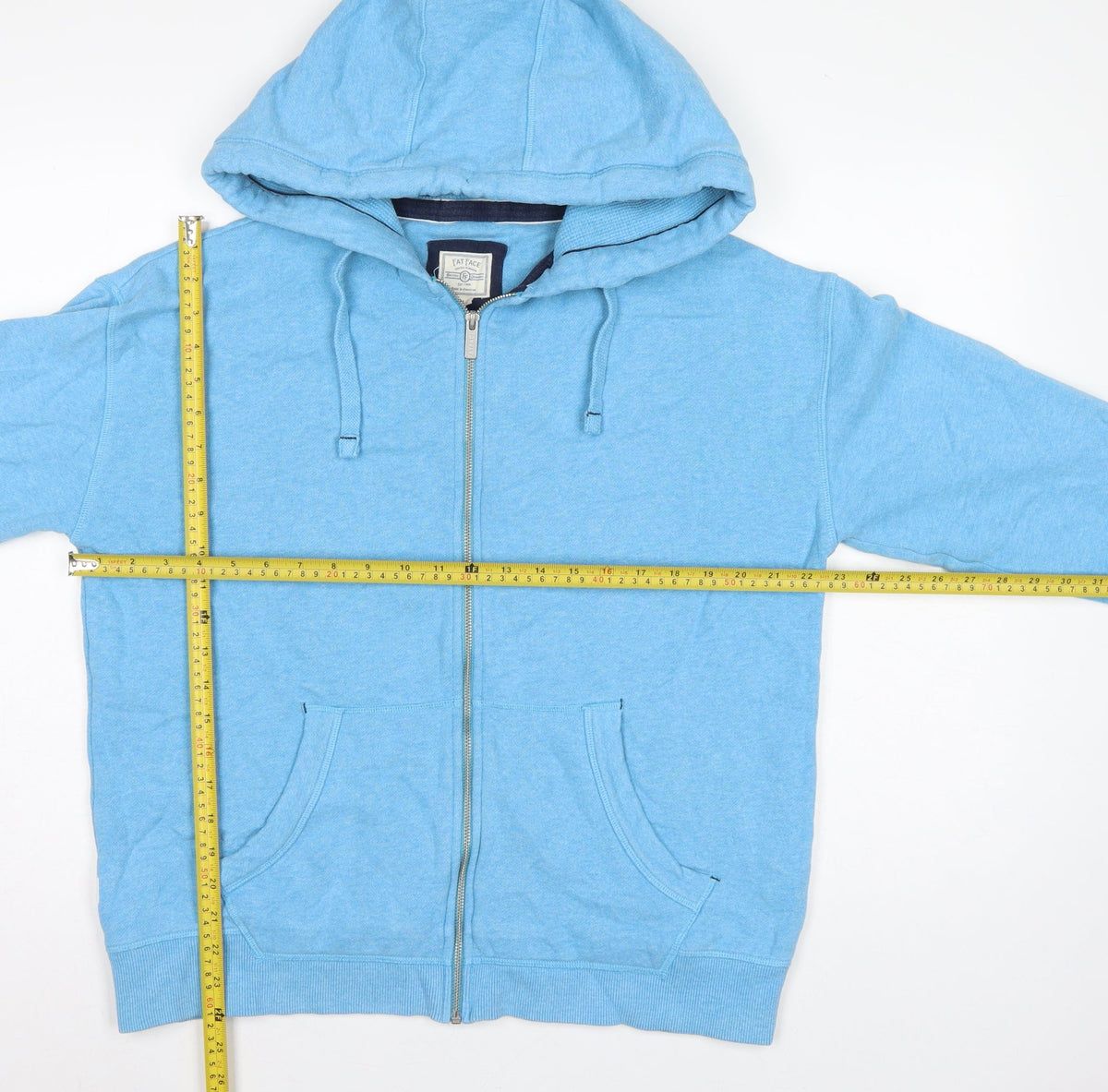 Fat Face Men's Blue M Full Zip Hooded Cotton Blend Hoodie