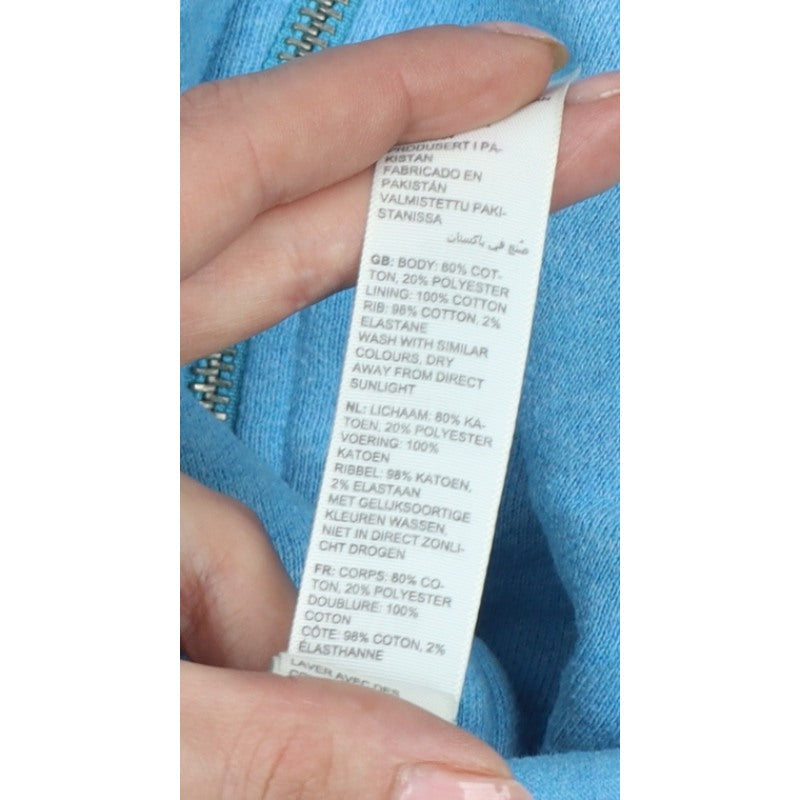 Fat Face Men's Blue M Full Zip Hooded Cotton Blend Hoodie