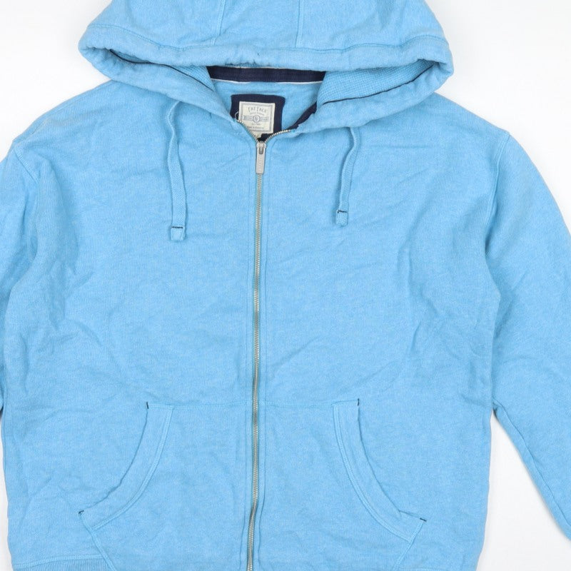 Fat Face Men's Blue M Full Zip Hooded Cotton Blend Hoodie
